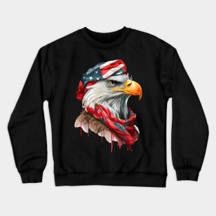 Bald Eagle 4th of July desig Crewneck Sweatshirt